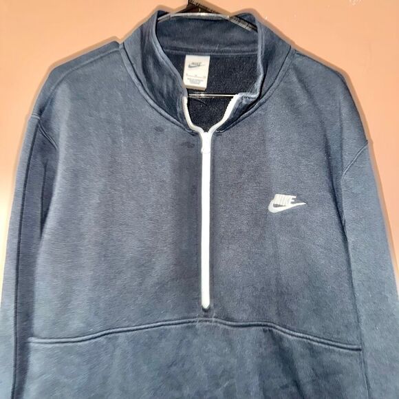 Nike Men's Vintage Black 1/2 Zip Pullover Athletic Fleece Jacket - Size XL - Picture 5 of 7